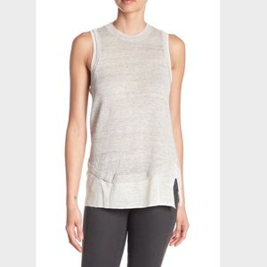 Brochu Walker Rose Melange Noe Linen Tank Top XS